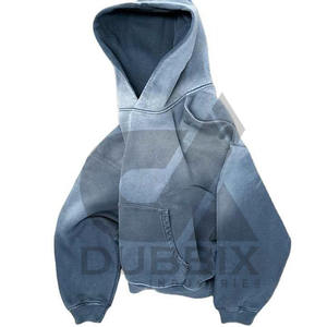 Pull à capuche unisexe délavé à l'acide avec épaules tombantes Sweat à capuche haute polaire Streetwear Oversized Fashion 100% Cotton for Winter Men's Hoodies - Product Image 1