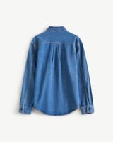 Chemise en jean décontractée à manches longues pour homme, ajustée, respirante, écologique, anti-rétrécissement, séchage rapide, 100 % coton, motif 3D, col rabattu