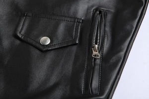 Veste de bombardier de moto de rue imperméable en cuir véritable gaufré à la mode en peau de vache de haute qualité - Product Image 4