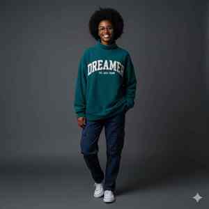 Fabricant personnalisé Logo en gros de haute qualité en coton éponge français mélangé Sweat-shirt surdimensionné à col montant pour femmes - Product Image 6