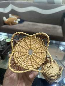 Assiette en rotin à la mode, naturelle pour la maison et les événements, assiette en rotin colorée pour manger, vaisselle durable de vente chaude du Vietnam - Product Image 4