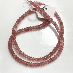 Perles en forme de rondelle à facettes en tourmaline rose Pierre précieuse naturelle de haute qualité pour la fabrication de bracelets - Product Image 4