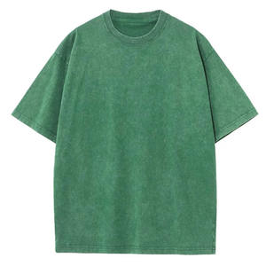 Camiseta de Hombre con Lavado Ácido, Tejido de Poliéster/Algodón, Estilo Urbano Hip Hop, Logotipo Personalizado, Corte Regular, Antiarrugas, Vintage - Product Image 1