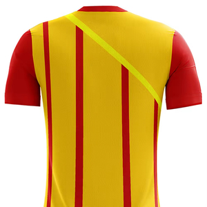Camiseta de Fútbol Sublimada Personalizada en Amarillo y Rojo, Precio al por Mayor, Logotipo Personalizado, Camisetas de Fútbol de Malla Baratas para Hombre - Product Image 4