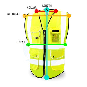 เสื้อกั๊กนิรภัย ANSI Class 1 แบบสั่งทำพิเศษ ขายดีที่สุด พร้อมไฟ LED กันน้ำ พิมพ์โลโก้ได้ วัสดุไนลอน/โพลีเอสเตอร์ สำหรับใช้งานกลางแจ้ง - Product Image 6