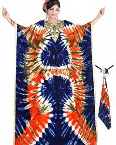 Vestido Maxi Africano Teñido a Mano con Estampado Batiki, Estilo Retro Tailandés, Hippie, Bohemio, Hawaiano, Talla Única, Estilo Gitano, Vestidos Largos Maxi, Bahamas - Product Image 1