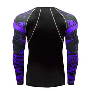Rashguard OEM ODM Rash Guard pour hommes imprimé par sublimation Rash Guard pour la salle de sport, le surf, la plongée Rashguard Compression Shirts MMA - Product Image 3