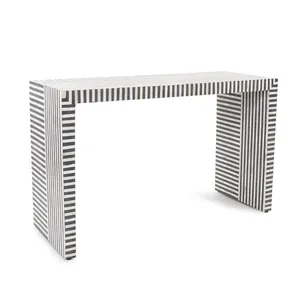Mesa de consola con incrustaciones de hueso con patrón de cebra que mejora el espacio personal más asequible a precios al por mayor de La India - Product Image 1