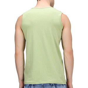 Hommes Gym tricoté respirant sans manches course 100% coton débardeurs chemises solide col rond Muscle musculation t-shirt gilet - Product Image 2