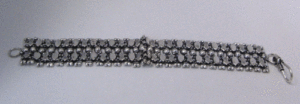 Trendy Gold Plated Zinc Alloy Metal <b>Bracelet</b> with Geometric Pattern and Number Featuring Pearled Diamond for Party Occasions - Product Image 1