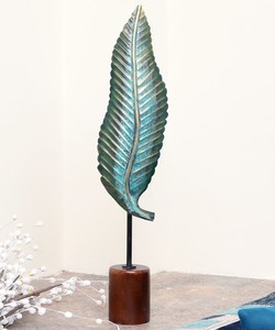 Décor de table à feuilles unique avec base pour la maison hôtel bureau vaisselle accessoires décoratifs couleur bleue Table accessoires de décoration - Product Image 6