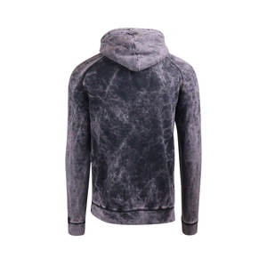 Sweat à capuche coton pull polaire surdimensionné en détresse lavé Vintage lavage à l'acide à capuche haute qualité poche avant sweats à capuche - Product Image 5