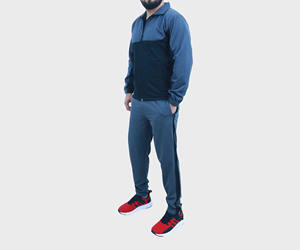 Survêtement décontracté sportif de style urbain, col montant, fermeture éclair, capuche, hiver, 100% coton polaire, nouveau, léger, respirant, sweat - Product Image 3