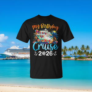 T-shirt personalizzabile per vacanze in famiglia a bordo del crociera 2026 - Maglietta promozionale personalizzata per compleanno e crociere - Product Image 3