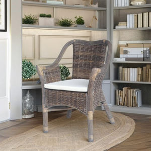 Sillón Monaco, Superventas, Hecho a Mano, Diseño Asiático Moderno, Madera y Ratán, para Villa, Apartamento, Comedor, Hotel y Oficina en Casa - Product Image 3