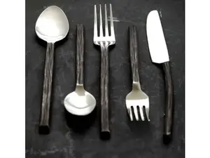 Juego de cubiertos de plata premium, elegantes cubiertos de acero inoxidable para cenas de lujo, bodas, restaurantes y uso doméstico. - Product Image 5