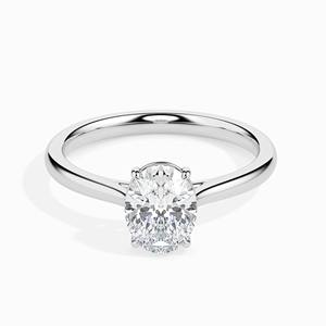Bague de fiançailles solitaire 1,50 CTW en diamant CVD de laboratoire, taille ovale VS1, en or 14K, sertie à griffes, bijoux de mariage fins - Product Image 3