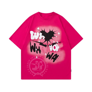 Ropa informal personalizada Hip Hop 100% algodón peso pesado Puff estampado Camiseta cuello redondo 3D Puff estampado casual Puff camiseta para hombres - Product Image 1