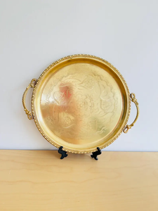 Plateau de service en laiton fabriqué à la main avec des motifs uniques parfaits pour les collectionneurs et les intérieurs artistiques - Product Image 6