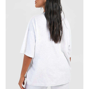 Camiseta con serigrafía blanca personalizada, camisetas de gran tamaño para mujer, a la moda ropa de calle, camiseta informal para mujer, fabricante de camisetas - Product Image 2