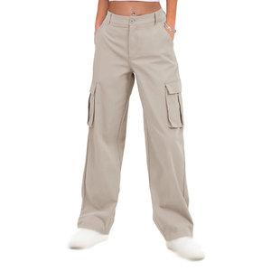 Pantalones Cargo Utilitarios para Mujer, Cintura Alta, Casuales, con Bolsillos Grandes - Product Image 2