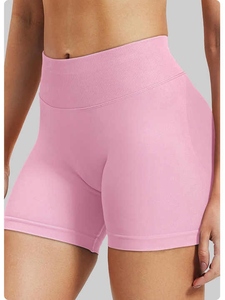 Pantalones cortos de gimnasio de cintura alta para mujer, de talla grande, tela satinada, Control de barriga, bolsillos profundos para entrenamiento atlético, deportes para correr - Product Image 3
