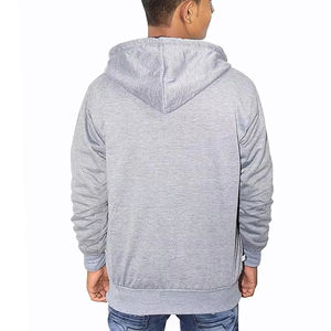 เสื้อมีฮู้ดแบบซิปใส่ได้สำหรับผู้ชายผ้าฝ้าย100% แบบกำหนดเองได้สไตล์สบายลายพื้นสำหรับฤดูหนาวย้อมสีล้วน - Product Image 5