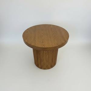 Modern Square <b>Coffee</b> <b>Table</b> with One Pillar <b>Leg</b> Light Brown Color Luxury Modern, Modern Dynamic Color - Product Image 2