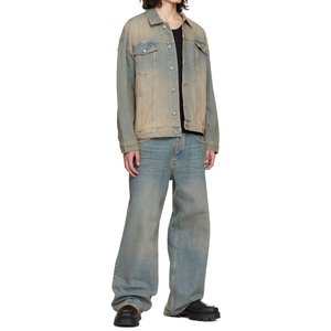 High Quality Men's Baggy Cargo Straight <b>Jeans</b> Wide Leg Pockets Custom Logo Distressed Wash Autumn Print Solid Casual <b>Work</b> - Product Image 3