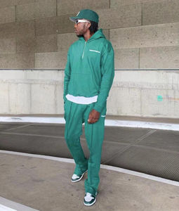 Chándal Personalizado para Hombre, Estilo Holgado, Sudadera con Media Cremallera, 100% Algodón, Bordado y Estampado - Product Image 1