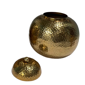 Vase en or fait main avec couvercle Pots et bocaux en métal décoratifs pour la maison et le mariage pour la décoration de fleurs Nouveau vase de table - Product Image 1