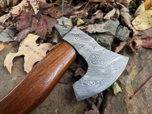 Hache de camping en plein air personnalisée de haute qualité faite à la main en acier damas avec manche en bois produit de qualité industrielle - Product Image 4