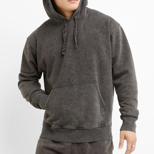 2025 haute qualité polaire sweats à capuche personnalisés Logo personnalisé poids lourd surdimensionné sweats à capuche en éponge française 100% coton lavé à l'acide à capuche homme - Product Image 1