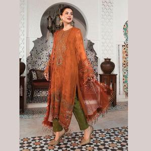 Fancy WS INTERNATIONAL Traje de seda étnico pakistaní Venta caliente Diseñador Recto Salwar Kameez Vestido de Pakistán e India - Product Image 3