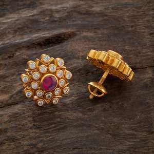 Pendientes de Plata con Baño de Oro de Moda, Modelo 172557, con Diamantes en Engaste de Bisel de Oro Amarillo, Diseño de Flor y Mariposa para Bodas - Product Image 3