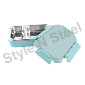 Fiambrera Tiffin de acero inoxidable ecológica de lujo Portador de alimentos para acampar de metal pulido con cerradura Fiambrera única - Product Image 1