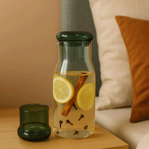 Carafe et décanteur en verre borosilicate 950 ml avec tasse, vaisselle de chevet - Product Image 3