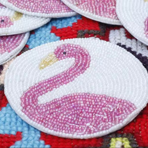 Handmade Glass Beaded <b>Coasters</b>-Classic <b>Drink</b> <b>Coasters</b> with Polyester Backing (4x4 Inch) for Church & Religious Gifts - Product Image 4