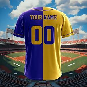 Camiseta de béisbol de dos equipos personalizada al por mayor para hombres y mujeres, uniformes de equipo transpirables con número de nombre personalizado para clubes y ligas - Product Image 3