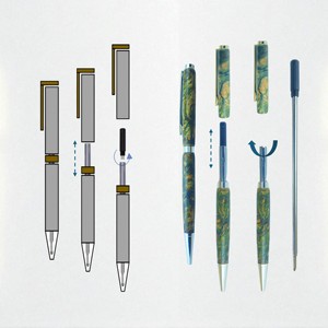 Stylo à bille exécutif de luxe fabriqué à la main avec du bois stabilisé en ronce 0.7mm largeur d'écriture améthyste Collection cadeau - Product Image 4