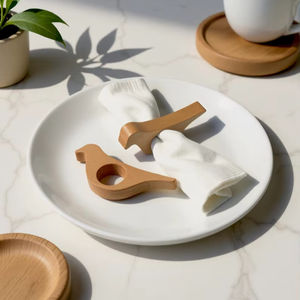 Anneau de serviette en bois en forme de cœur - best-seller - article neuf - vente en gros - prix bas - Product Image 2