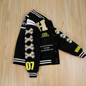 Veste universitaire réversible imperméable personnalisée avec logo sur le devant, pour hommes et femmes, manches en laine, baseball, collège - Product Image 5