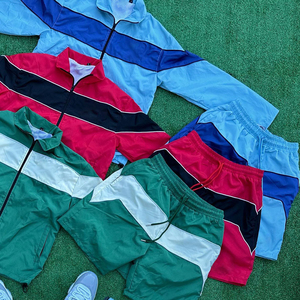 Custom Sweatsuit Track <b>Short</b> Set Nylon Polyester Suit <b>Men</b> ThinTwo Piece Windbreaker Tracksuit Hoodie and <b>Shorts</b> Jacket Set - Product Image 2