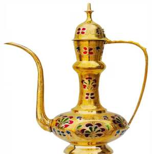 อุปกรณ์เสิร์ฟน้ำชาทำจากทองเหลืองแบบดั้งเดิมสำหรับตกแต่งบ้านโรงแรมและร้านอาหาร - Product Image 1