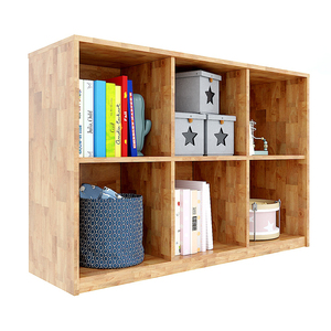 Natural Rubber Wood <b>6</b>-<b>drawer</b> Bookshelf 117x40x82cm for Living Room Standing Type KGS019 - Product Image 2
