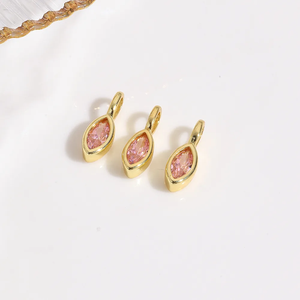 เครื่องประดับควอตซ์อัญมณีควอทซ์สีชมพูประดับอัญมณี925เงินสเตอร์ลิงประดับอัญมณีเครื่องประดับแฮนด์เมดสไตล์โบฮีเมียนชุบทอง - Product Image 1