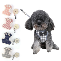 Harnais en tissu pour petit chien avec laisse de 120 cm, ensemble gilet en maille respirante pour la promenade et l'entraînement en voyage