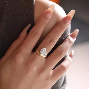 Solitaire Heart Lab Grown Diamond Romantic Engagement <b>Ring</b> 14K Solid Gold Wedding <b>Ring</b> Valentine Gift for Girlfriend - Product Image 5