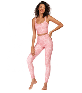 Offre Spéciale femmes Gym Fitness costume 2 pièces ensemble Logo personnalisé Yoga impression Fitness vêtements de sport taille élastique haut bas - Product Image 4