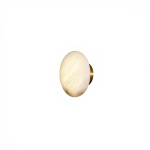 Modern Copper <b>Wall</b> Lamp <b>with</b> Marble Shade Round LED <b>Light</b> Fixture for Living Room 2700K Soft Warm White E26 Base - Product Image 3